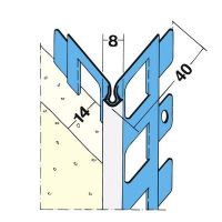 Putzleiste Aussen 1013 14mm 3m mit Kunststoffkante weiß