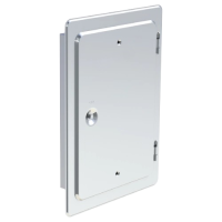 Kamintür Edelstahl mit Schiebestutzen PA IV geprüft mit Schiebestutzen 150mm