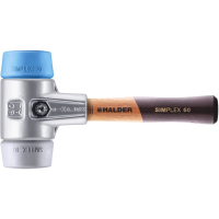 Simplex-Schonhammer 60 mm blau/grau extra kurzer Holzstiel